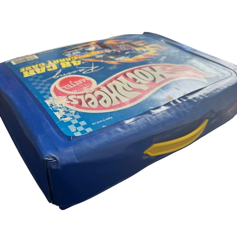Vintage 1997 Hot Wheels Racing 48 Car Carry Case Tara Toy Blue with 24 Cars